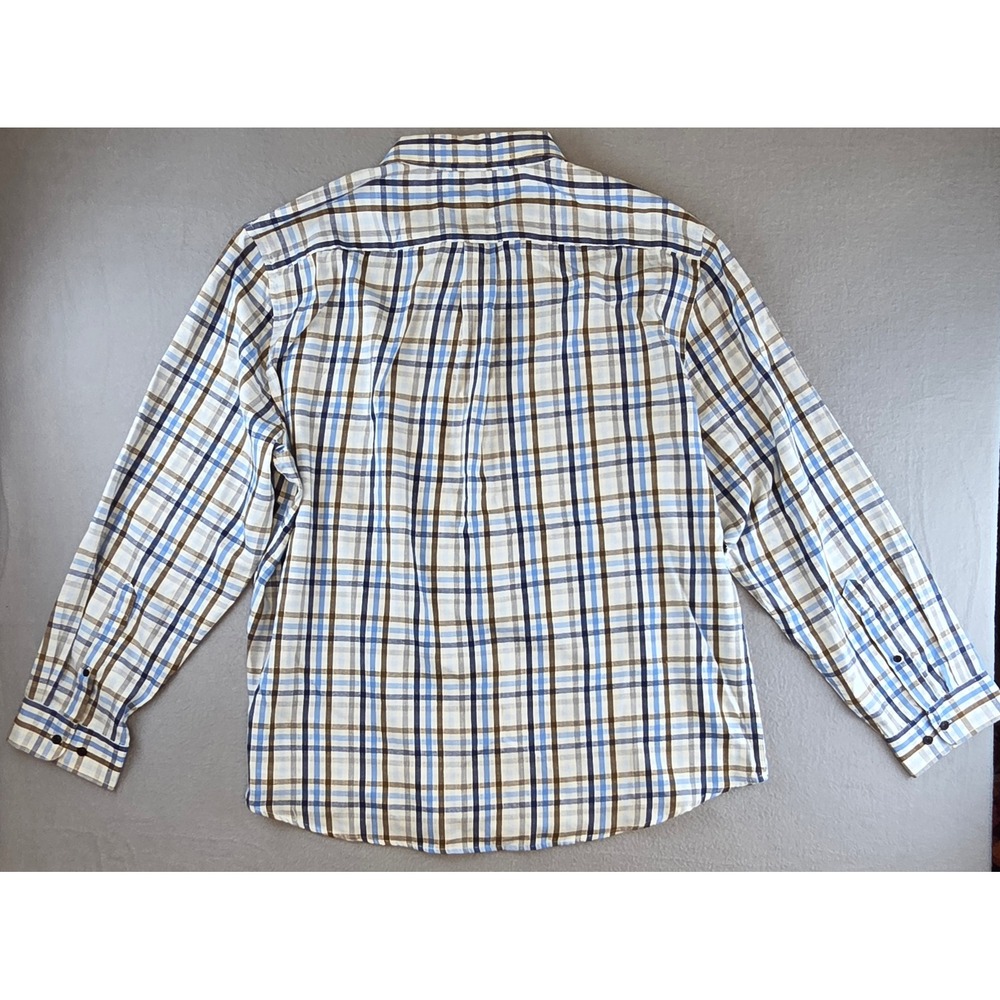 US Polo Assn Blue Brown Plaid Button Down Long Sleeve Preppy Classic 3XL NWT - Picture 2 of 10